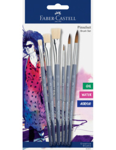 FC282891,Set 6 pensule (3 rot+3 tes) creative studio Faber-castell