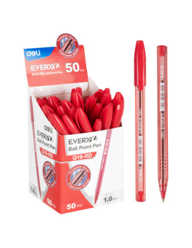 DLEQ19-RD-50,Pix unica folosinta 1mm q19 every rosu Deli - Set 50