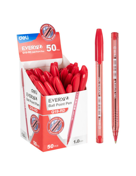 DLEQ19-RD-50,Pix unica folosinta 1mm q19 every rosu Deli - Set 50