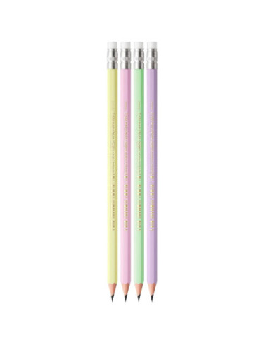 BC518306,Creion grafit hb cu guma eco evolution pastel 12/cut Bic