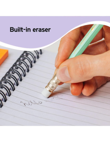 BC518306,Creion grafit hb cu guma eco evolution pastel 12/cut Bic