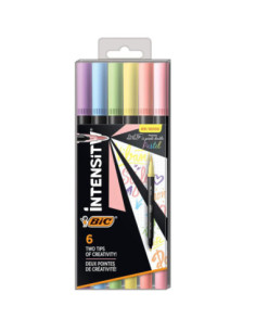 BC503826,Carioca 6 culori 2 capete intensity pastel Bic