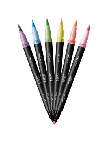 BC503826,Carioca 6 culori 2 capete intensity pastel Bic