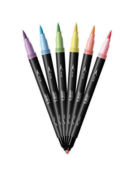 BC503826,Carioca 6 culori 2 capete intensity pastel Bic