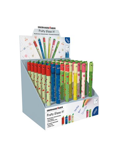 EF560185,Display 36 rollere 0.7 mm albastru erasable fructe Eberhard faber
