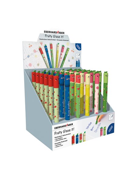 EF560185,Display 36 rollere 0.7 mm albastru erasable fructe Eberhard faber