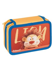 Penar echipat cu 3 fermoare Pelikan 400207249, 43 piese, Happy animals, Lion