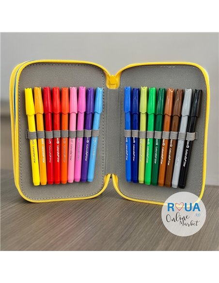Penar echipat cu 3 fermoare Pelikan 400207263, 43 piese, Emoji 1