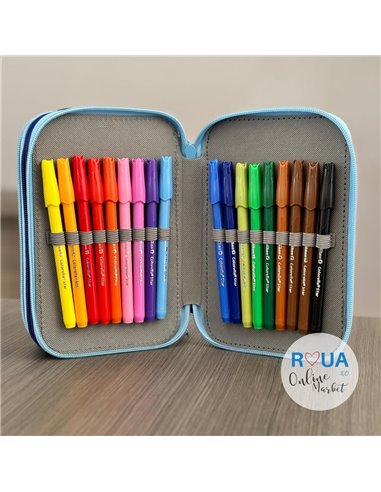 Penar echipat cu 3 fermoare Pelikan 400207249, 43 piese, Happy animals, Panda