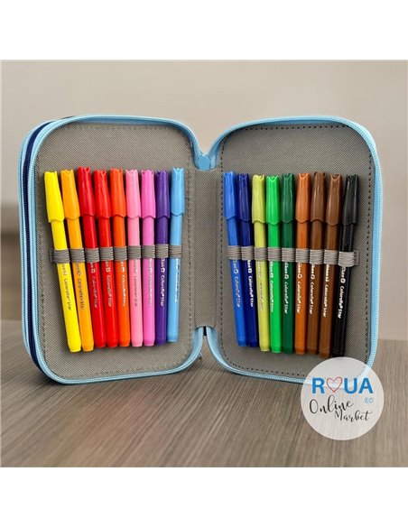 Penar echipat cu 3 fermoare Pelikan 400207249, 43 piese, Happy animals, Panda