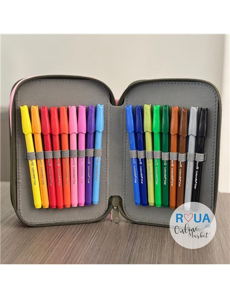 Penar echipat cu 3 fermoare Pelikan 400207261, 43 piese, Monsters 4