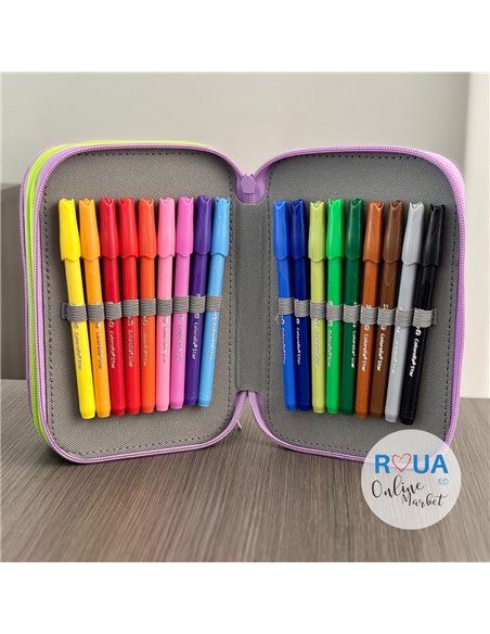 Penar echipat cu 3 fermoare Pelikan 400207261, 43 piese, Monsters 6