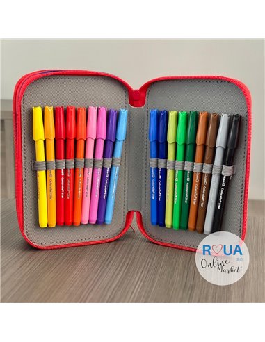 Penar echipat cu 3 fermoare Pelikan 400207261, 43 piese, Monsters 1