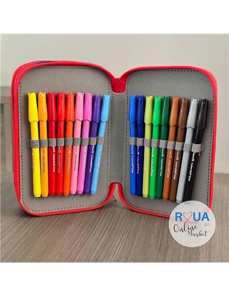 Penar echipat cu 3 fermoare Pelikan 400207261, 43 piese, Monsters 1