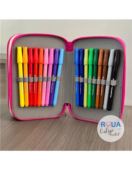 Penar echipat cu 3 fermoare Pelikan 400207261, 43 piese, Monsters 3