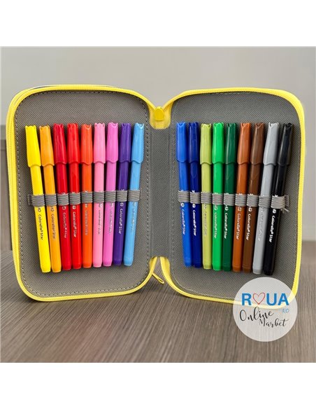 Penar echipat cu 3 fermoare Pelikan 400207264, 43 piese, Mascotte, Surfer