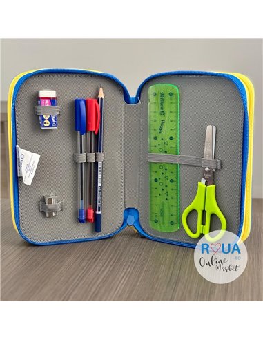 Penar echipat cu 3 fermoare Pelikan 400207264, 43 piese, Mascotte, Surfer