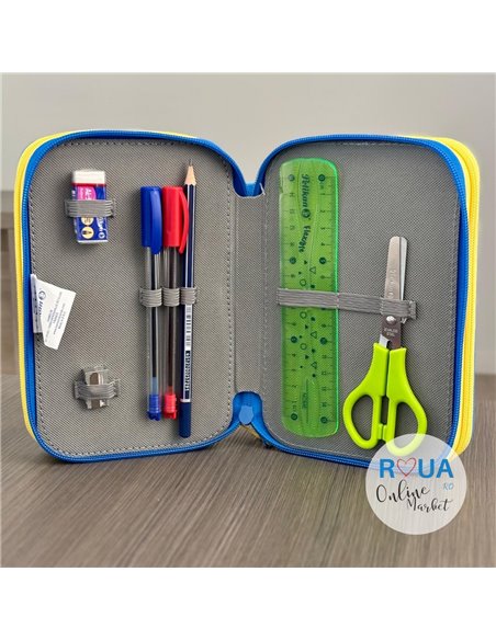 Penar echipat cu 3 fermoare Pelikan 400207264, 43 piese, Mascotte, Surfer