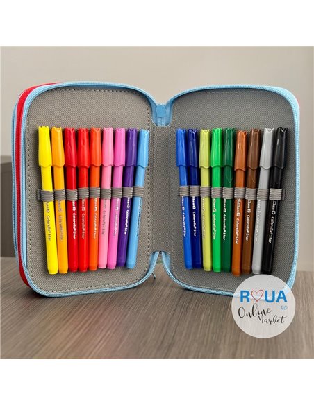 Penar echipat cu 3 fermoare Pelikan 400207264, 43 piese, Mascotte, Captain