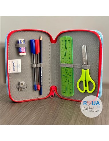 Penar echipat cu 3 fermoare Pelikan 400207264, 43 piese, Mascotte, Captain