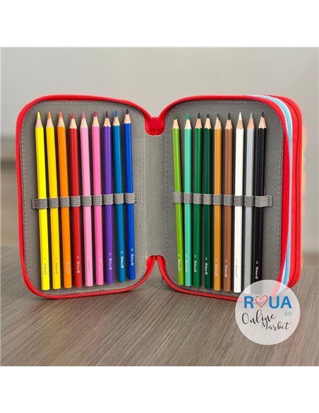 Penar echipat cu 3 fermoare Pelikan 400207264, 43 piese, Mascotte, Basket