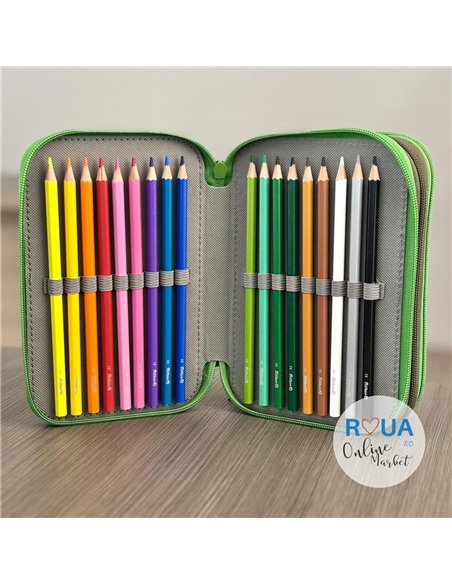 Penar echipat cu 3 fermoare Pelikan 400207261, 43 piese, Monsters 2