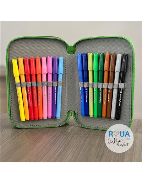 Penar echipat cu 3 fermoare Pelikan 400207261, 43 piese, Monsters 2