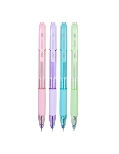 Pix cu gel si mecanism Deli XTream, 0.7 mm, mina albastra, corp pastel