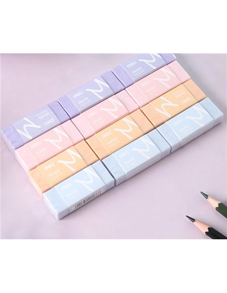 Radiera creion Deli Macarons, material eco PVC, non-toxic, Pastel