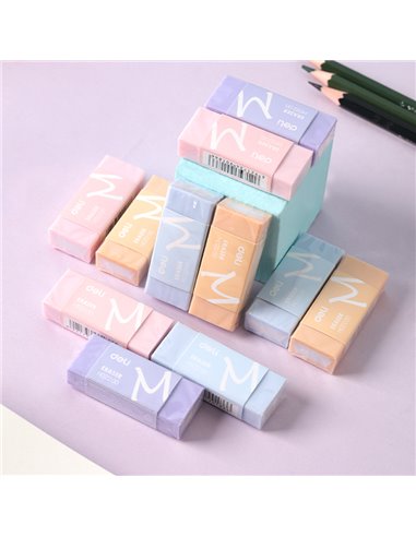 Radiera creion Deli Macarons, material eco PVC, non-toxic, Pastel