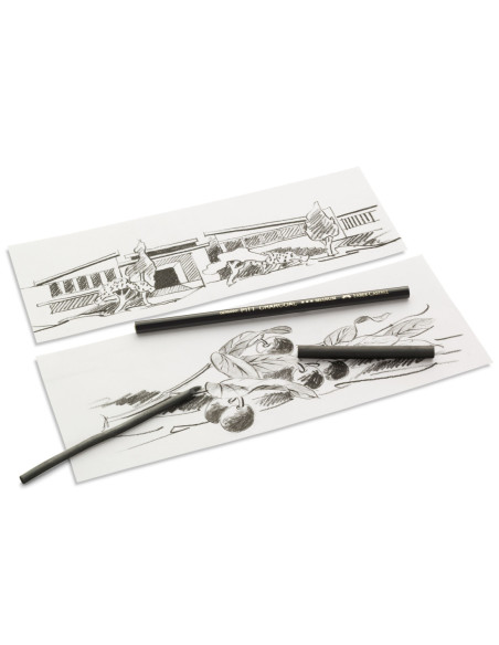 FC129398,Cutie 6 buc carbune natural pitt monochrome 6-11mm Faber-castell