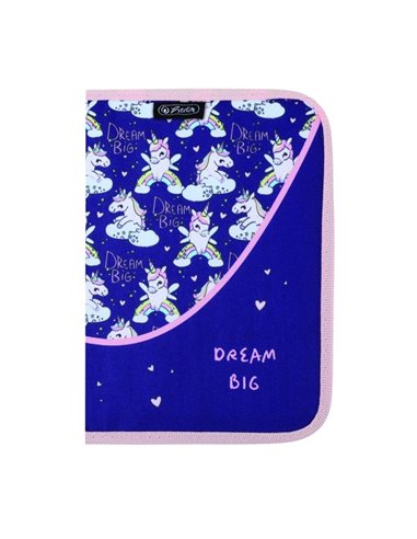 Penar neechipat cu 1 fermoar si o clapa Herlitz 400211233, Motiv Dream big