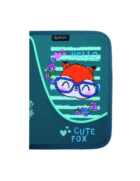 Penar neechipat cu 1 fermoar si o clapa Herlitz 400211234, Motiv Cute fox