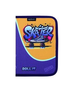 Penar neechipat cu 1 fermoar si 2 clape Herlitz 400211240, Motiv Skater