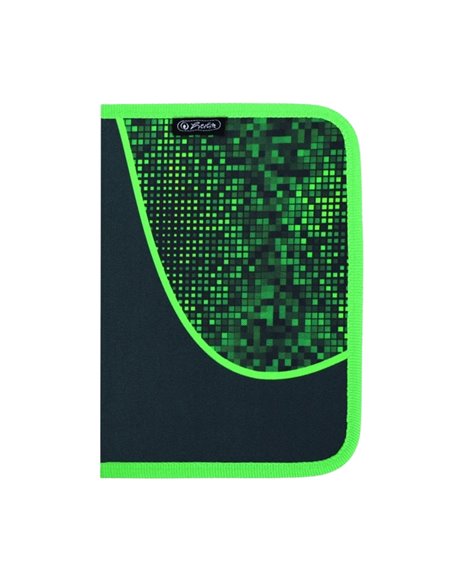 Penar neechipat cu 1 fermoar si o clapa Herlitz 400211231, Motiv Pixel hero