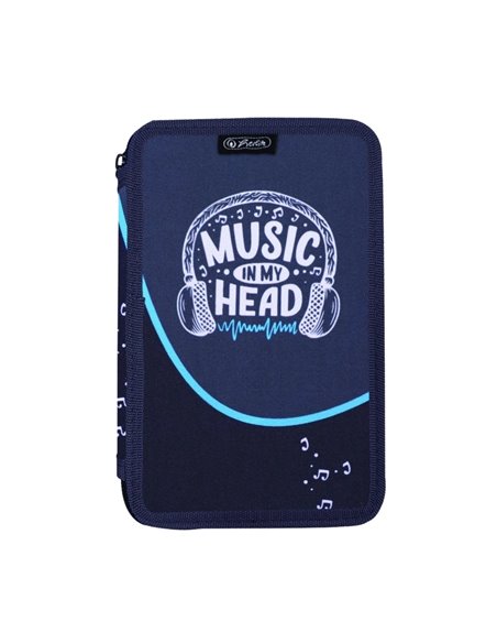 Penar neechipat cu 3 fermoare Herlitz 400211296, Motiv Music