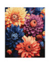 KHO3248,Pictura pe numere cu sasiu Flori Dalii strălucitoare 40x50 cm KHO3248