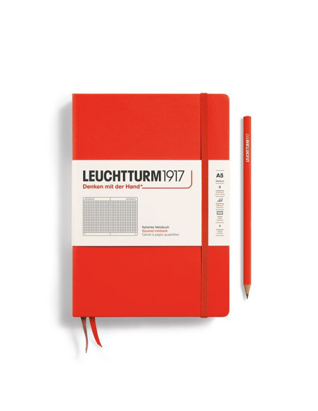 LT369786,Caiet a5 aritmetica coperta rigida portocaliu inchis lobster Leuchtturm