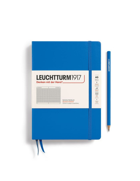 LT369790,Caiet a5 aritmetica coperta rigida albastru ciel Leuchtturm