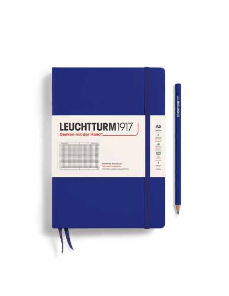 LT369794,Caiet a5 aritmetica coperta rigida albastru cerneala Leuchtturm
