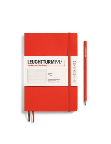 LT369799,Caiet a5 punctat coperta flexibila portocaliu inchis lobster Leuchtturm