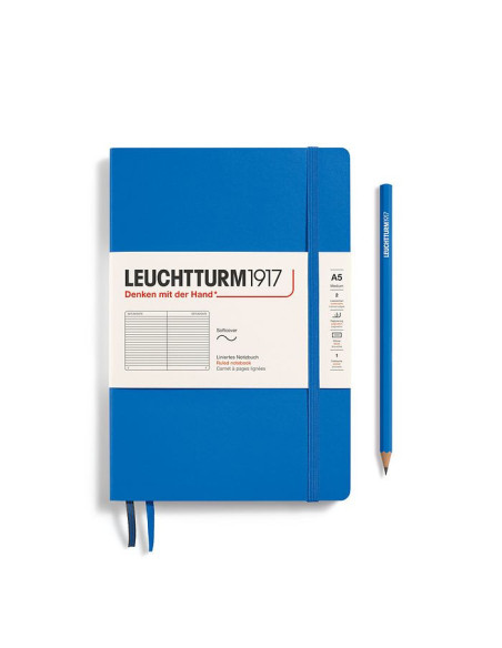 LT369803,Caiet a5 dictando coperta flexibila albastru ciel Leuchtturm