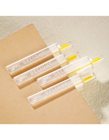 DLEG118-YL-12,Pix cu gel cu mecanism 0.5 mm galben delight Deli - Set 12
