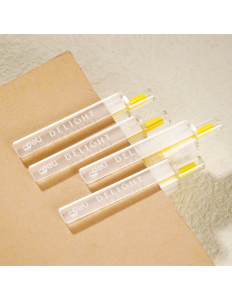 DLEG118-YL-12,Pix cu gel cu mecanism 0.5 mm galben delight Deli - Set 12