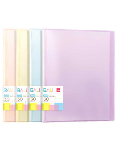 DLEB033-12,Mapa prezentare 30 folii cop. rigide culori pastel bali Deli - Set 12