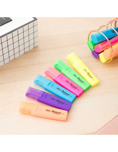 DLES621P-10,Textmarker portocaliu accent s621 Deli - Set 10