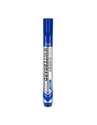 DLEU016-BL-12,Marker whiteboard albastru 2.5mm Deli - Set 12