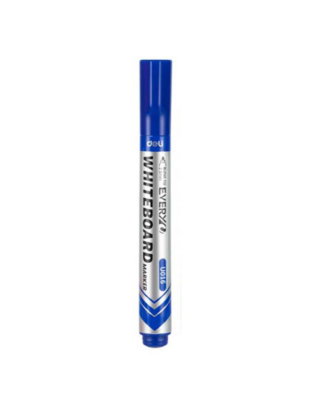 DLEU016-BL-12,Marker whiteboard albastru 2.5mm Deli - Set 12