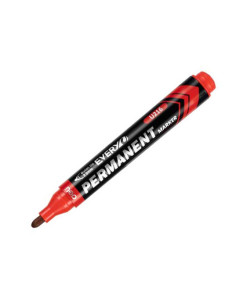 DLEU216-RD-12,Marker permanent rosu varf rotund 2.5mm Deli - Set 12 2