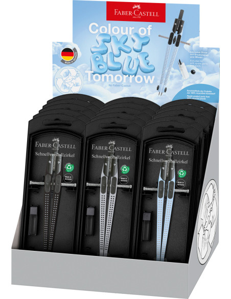 FC574474,Compas quick-set grip bleu sky Faber-castell